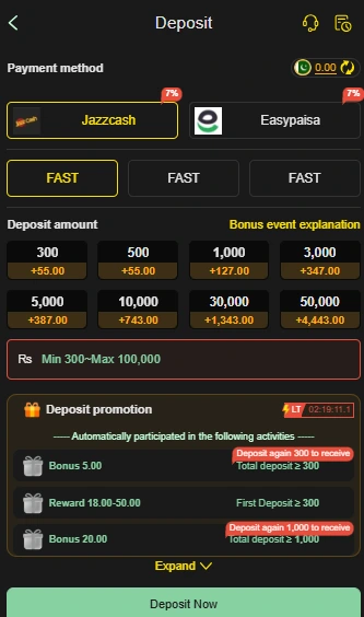 Z555 Game deposit